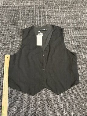 Automet Women's Linen V-neck Button Front Vest XL NWT
